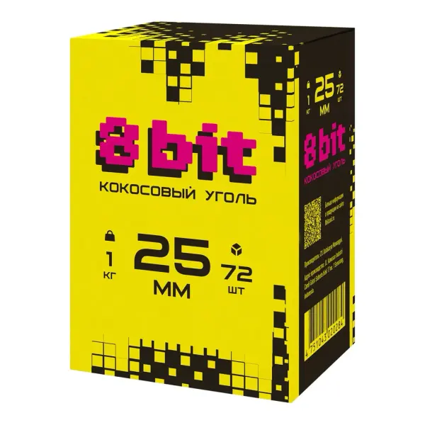 8-Bit Кокосовый уголь, 25 мм