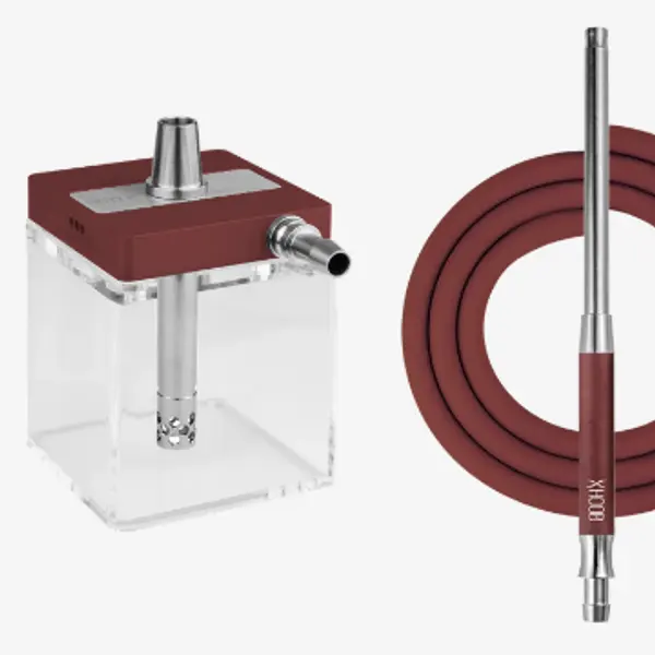 Hoob SubAtom Wine Red/Stainless Steel + Колба Cube